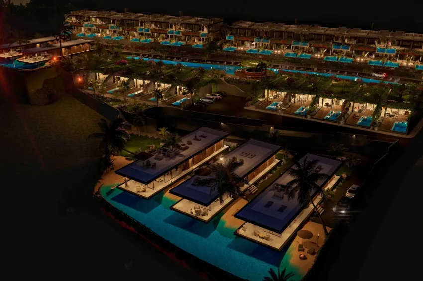 Bahçeli'de Resort İçerisinde, 3 Yatak Odalı Villa, Özel Havuzlu, Denize Yürüme Mesafesinde