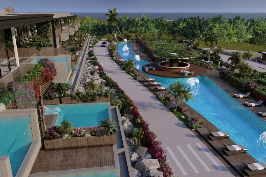 Bahçeli'de Resort İçerisinde, 3 Yatak Odalı Villa, Özel Havuzlu, Denize Yürüme Mesafesinde