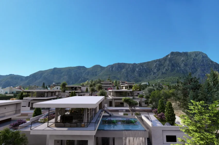 Modern villa med 3 sovrum, privat pool och havsutsikt i Edremit, Kyrenia