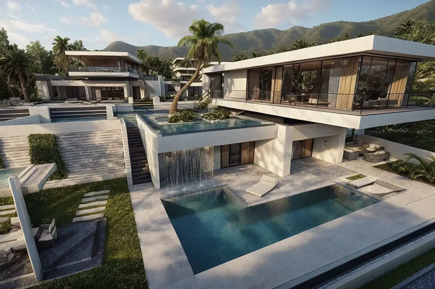 Modern villa med 3 sovrum, privat pool och havsutsikt i Edremit, Kyrenia
