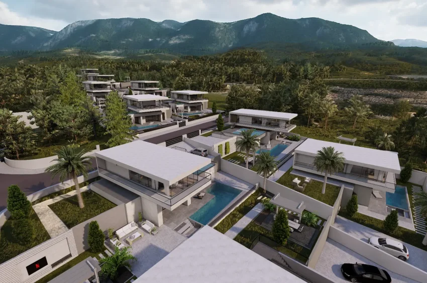 Modern villa med 3 sovrum, privat pool och havsutsikt i Edremit, Kyrenia