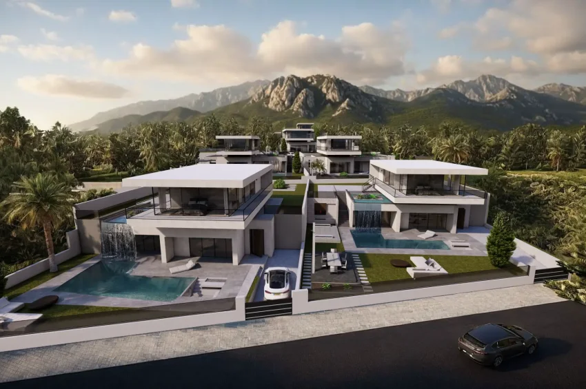 Modern villa med 3 sovrum, privat pool och havsutsikt i Edremit, Kyrenia