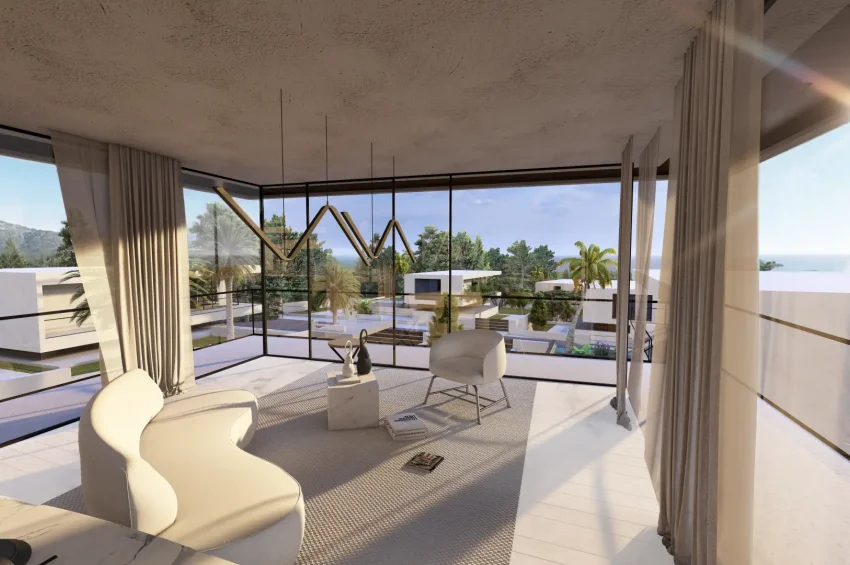Modern villa med 3 sovrum, privat pool och havsutsikt i Edremit, Kyrenia