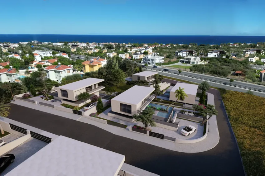Modern villa med 3 sovrum, privat pool och havsutsikt i Edremit, Kyrenia