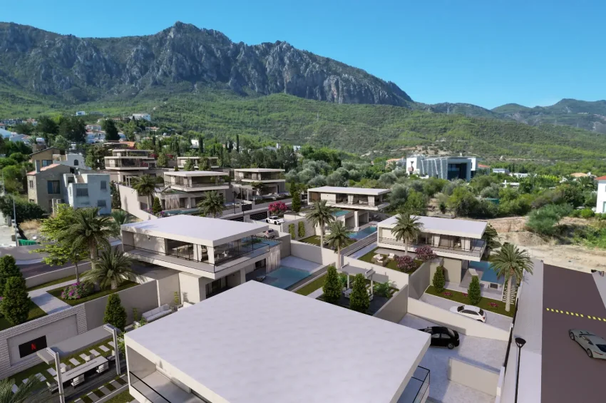 Modern villa med 3 sovrum, privat pool och havsutsikt i Edremit, Kyrenia