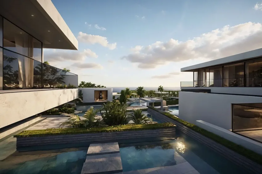 Modern villa med 3 sovrum, privat pool och havsutsikt i Edremit, Kyrenia