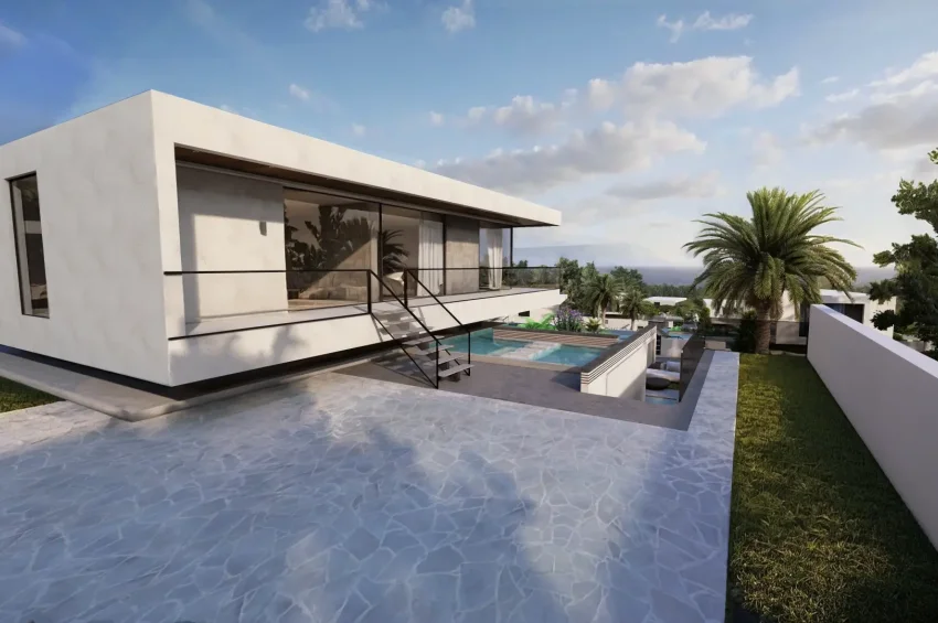 Modern villa med 3 sovrum, privat pool och havsutsikt i Edremit, Kyrenia