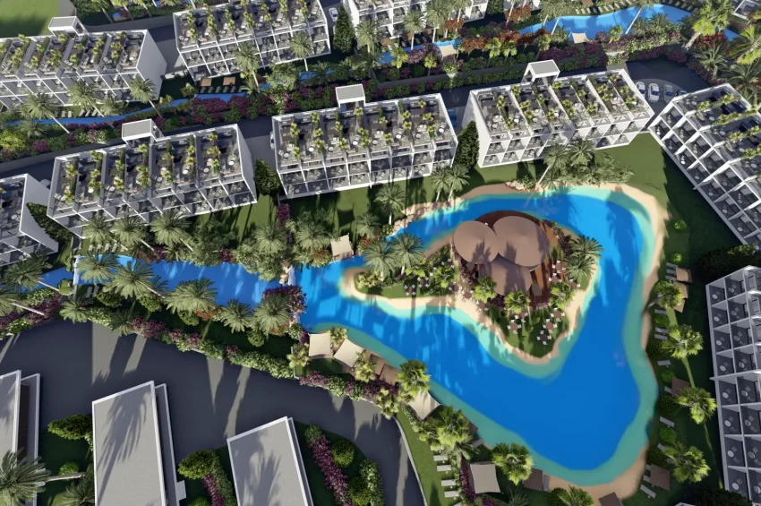 Studio-Penthouse-Wohnung in einem einzigartigen Resort in Tatlısu