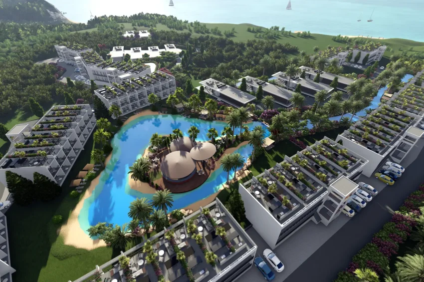 Studio-Penthouse-Wohnung in einem einzigartigen Resort in Tatlısu