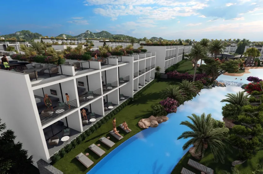 Studio-Penthouse-Wohnung in einem einzigartigen Resort in Tatlısu