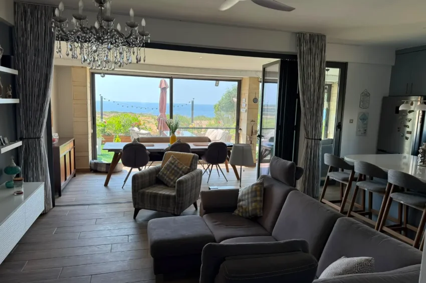 Fully Renovated 2-Bedroom Garden Apartment with Frontline Sea Views in Esentepe