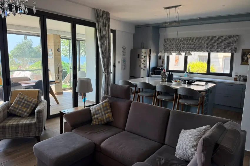 Fully Renovated 2-Bedroom Garden Apartment with Frontline Sea Views in Esentepe