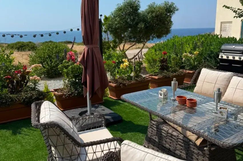 Fully Renovated 2-Bedroom Garden Apartment with Frontline Sea Views in Esentepe
