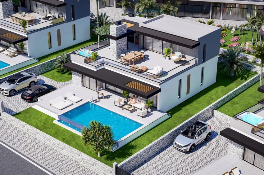 Bungalow w Famaguście z prywatnym basenem infinity i wyjątkowymi udogodnieniami