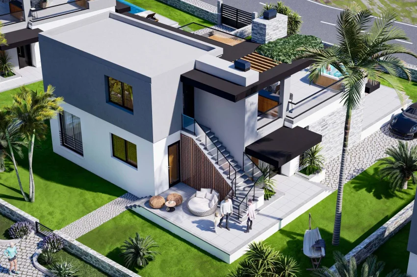 Bungalow w Famaguście z prywatnym basenem infinity i wyjątkowymi udogodnieniami