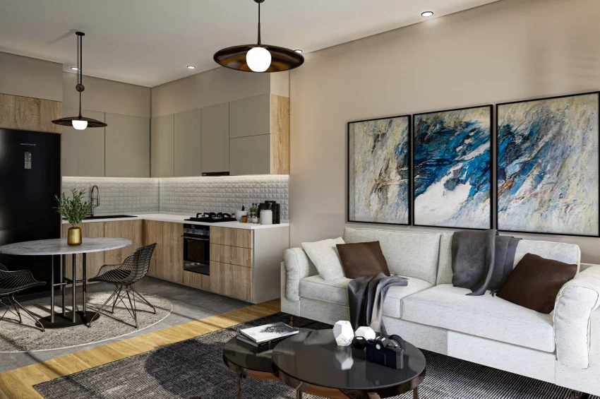 Innovatives Design-Apartment mit 1 Schlafzimmer in Lapta