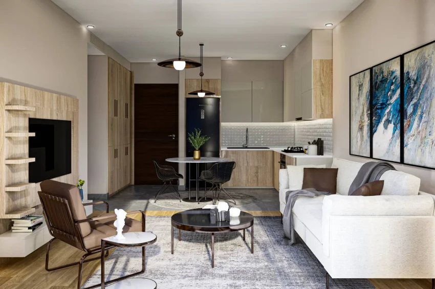 Innovatives Design-Apartment mit 1 Schlafzimmer in Lapta